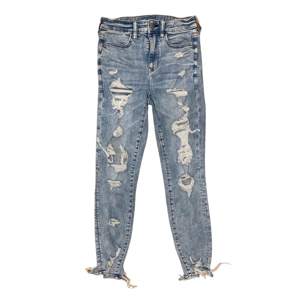 AMERICAN EAGLE - Ne(x)t Level Stretch - Ripped Super Hi-Rise Jeggings - Picture 1 of 6